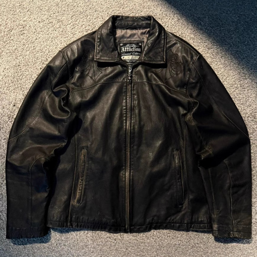 In Stock, Melancholic Rich Second Generation 22Fw Oil Wax Leather Short Leather Jacket