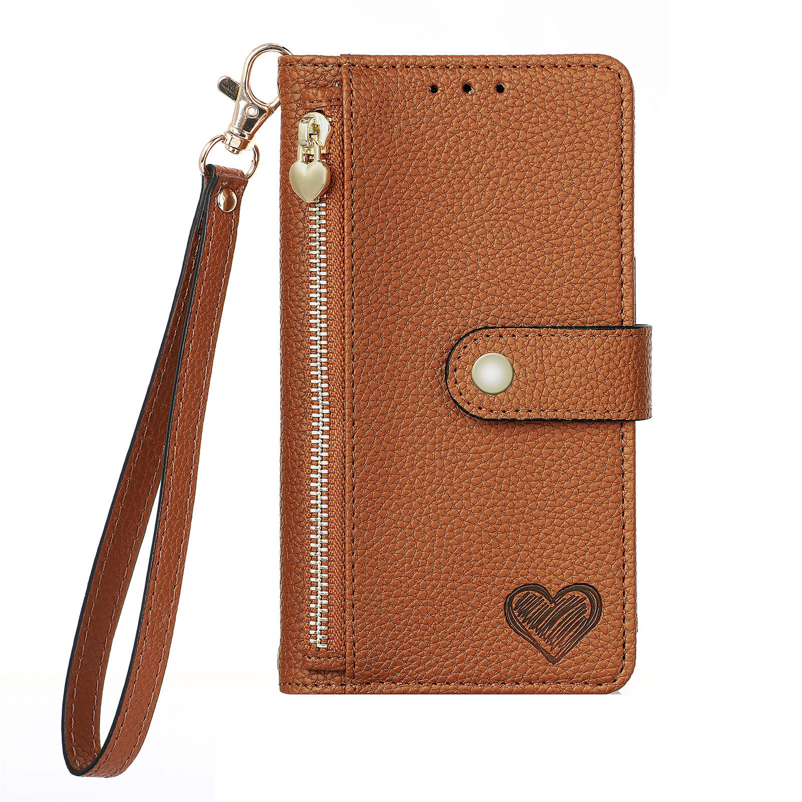109g Weight iPhone Applicable Brands Phone Cases Classification tpu, Pu Leather Material Heart Shape, Solid Color Pattern Basic Style Heart Shape Solid Color Tpu Pu Leather Wallets 17