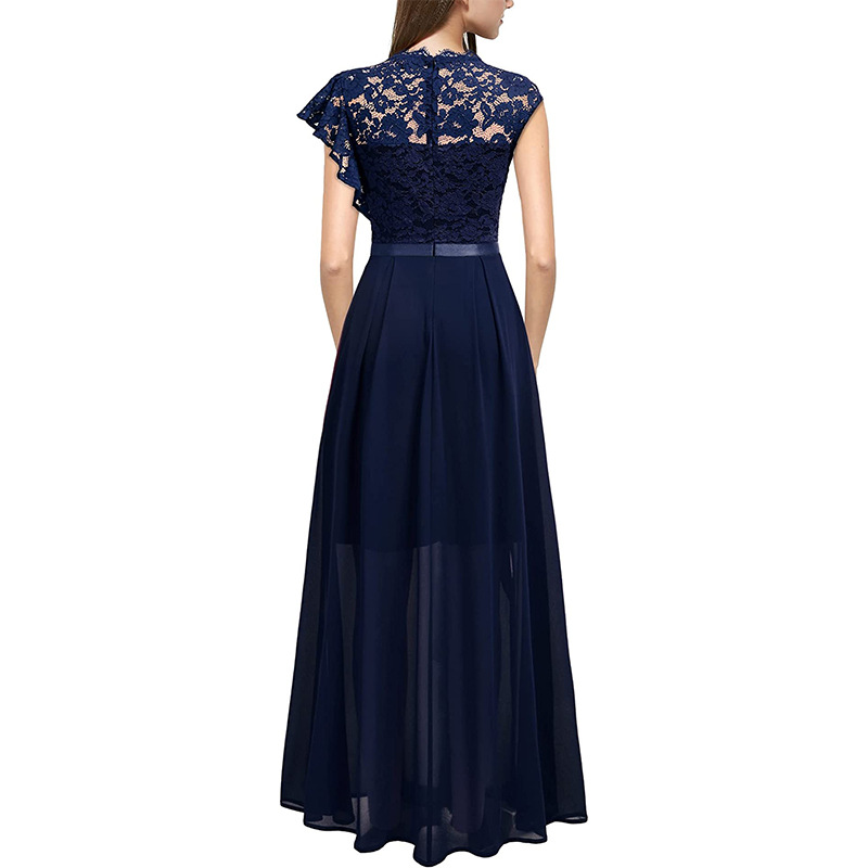 Cross-border Independent Site Party Women's Long Dress, Popular Lace Bridesmaid Evening Gown_ecoleips.com