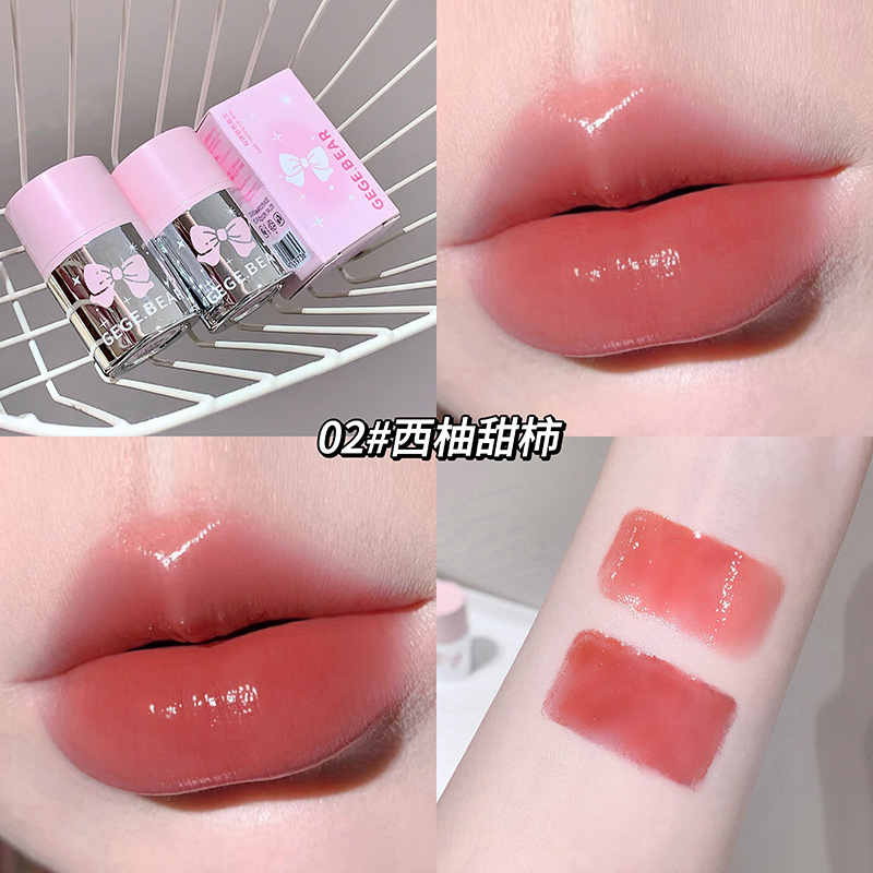 Gege Bear doble color de bloqueo labial congelado agua luz baja saturación color desnudo esmalte labial esmalte labial transfronterizo brillo labial al por mayor