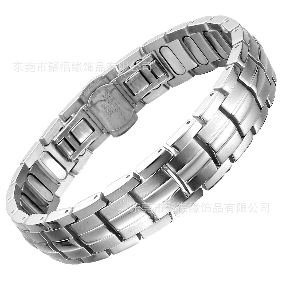Cross-Border New Fashion Turtle Back Thickened Square Strong Magnetic Stainless Steel Magnet Bracelet Men's Jewelry Manufacturer Wholesale