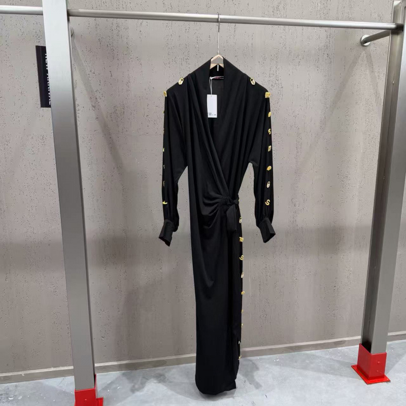 Linghua Ji Elegant Fashion Heavy Metal Cross-Border Wholesale 2026 New Style Tie-Waist Elegant Dress