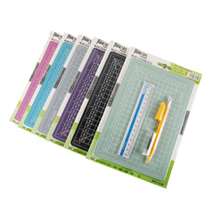 a5 handbook art pen knife cutting pad set A5 cutting board engraving pen knife aluminum ruler JS0015 three-piece set