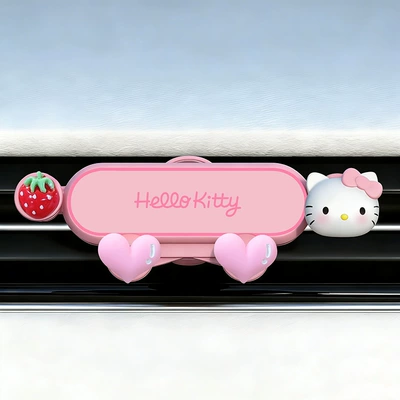 Hellokitty Car Phone Holder Cute Cartoon Gravity-Type Car Air Vent Navigation Stand for Girls All-In-One (Car phone holder) - love-hello-kitty-pink