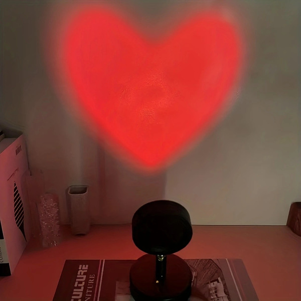 New sunset light heart projection night light