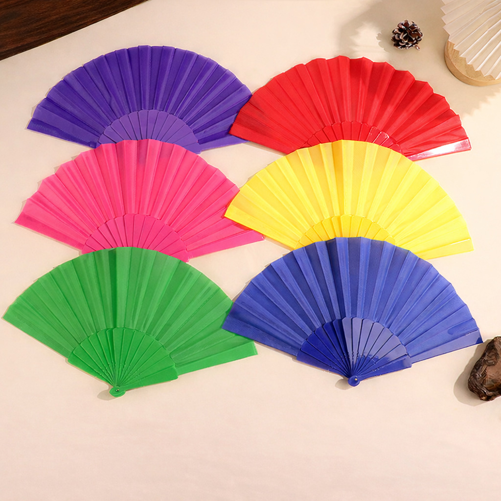 Ventilador de plástico de 23cm español de color sólido publicidad impresión digital de regalos festivos fábrica de ventiladores