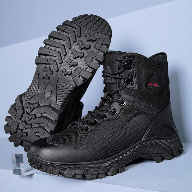 Nuevas botas militares al aire libre de gran tamaño transfronterizas, botas de combate deportivas, botas de hombre de rango medio, zapatos de senderismo resistentes al desgaste, botas tácticas de senderismo