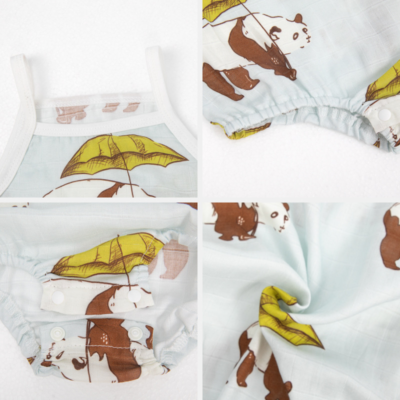 Japón y Corea del Sur traje de escalada de tirantes fino nuevo 2023 ropa para niños estampado de verano bebé lindo mameluco de una pieza coreano