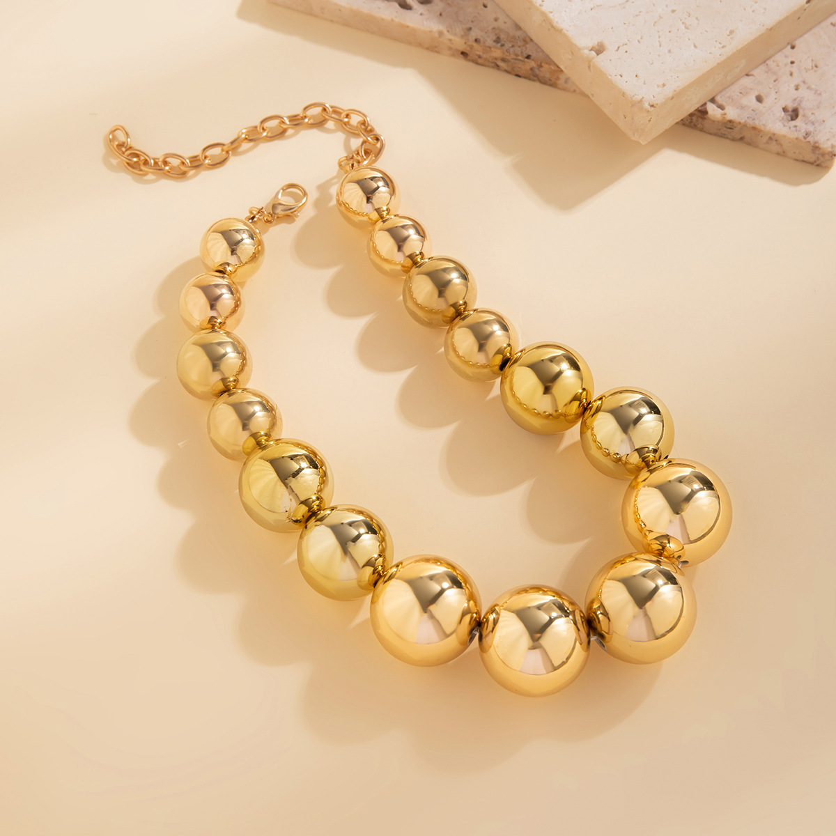 Glam Übertrieben Geometrisch Ccb Künstliche Perle Perlen Überzug Valentinstag Frau Halskette display picture 4