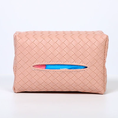 car tissue box woven: Car tissue box/set - woven-chair-back-tissue-box-pink