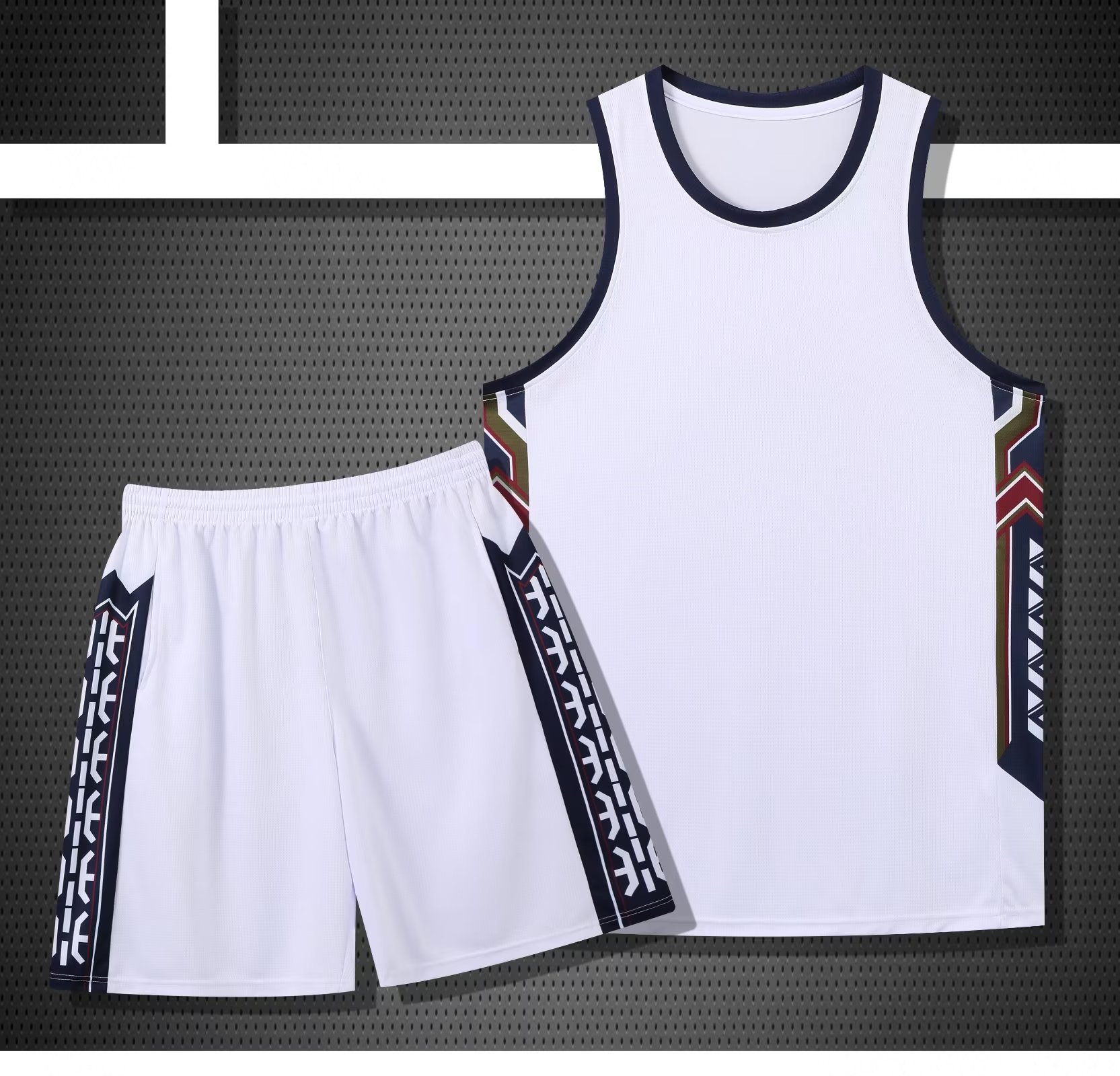239 light board basketball uniform suit men's competition team uniform jersey with side pocket adult M-6XL