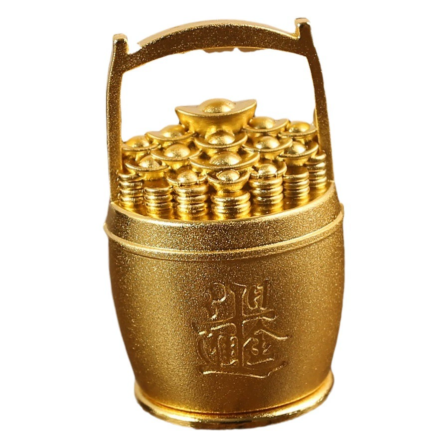 Латунный слиток превратить ведро золотых офисных настольных украшений Творческий декомпрессионный поворот медные домашние поделки оптом