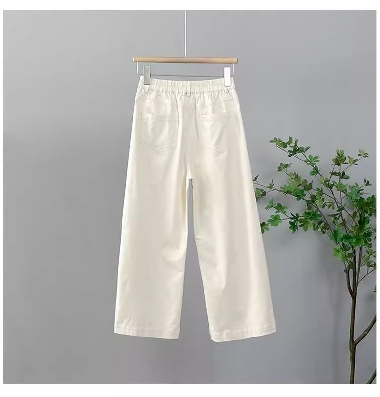 Quần ống đứng nữ cạp cao mỏng nhẹ mùa hè, dáng suông rộng rãi, ống hẹp dần — Màu hồng [tám điểm kiểu mùa hè] chi tiết 14