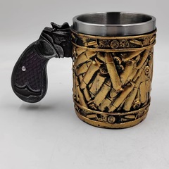 クロスボーダー热い贩売ピストル弾丸ビールマグステンレス钢メンズコーヒーカップワイングラス父の日クリスマスギフト