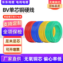 国标ZC-BV线耐火阻燃单芯单股铜芯硬线聚氯乙烯绝缘家装电线批发