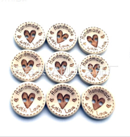 Botones de madera de bricolaje lindos ins love bee withlove accesorios de costura hechos a mano hebilla de madera