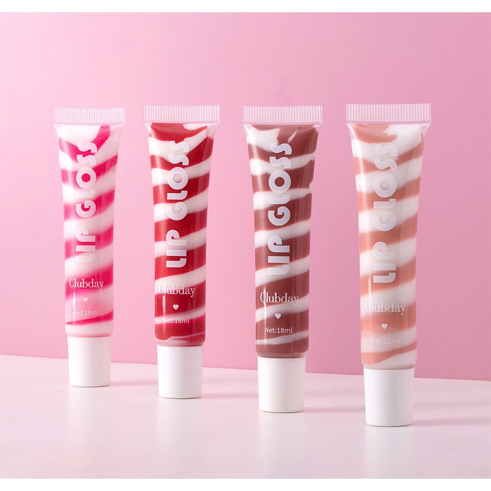 Clubday Soft Tube pearlescent Fine Sparkling spiral fruit-flavored lip gloss is easy to color and available in 4 colors undefined