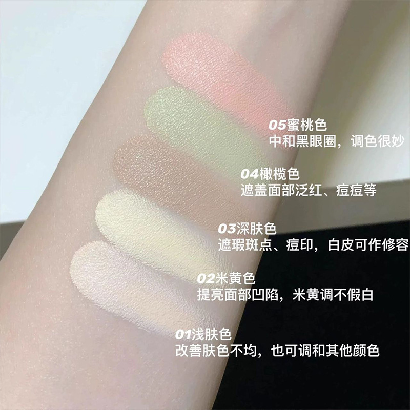 Valor de arte de siete colores para cubrir los círculos oscuros de los ojos, manchas de acné, brillo facial, cóncavo, bandeja multipropósito