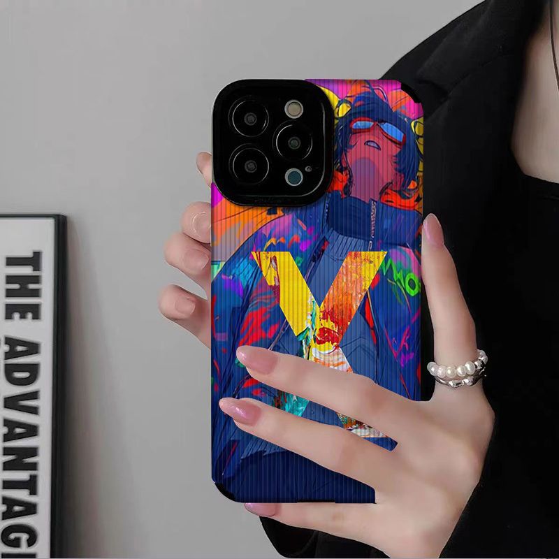 Suitable Samsung A71 phone painted ins style A53 A32 protective case for women's high-end full package stripes_voghion.com