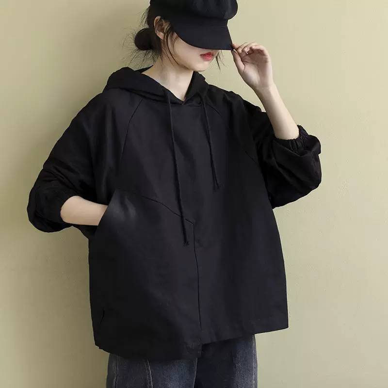 Autumn long-sleeve, hoody, sweatshirt, plus size, drawstring