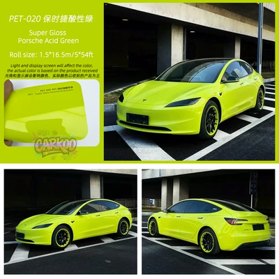 Auto Color Change Film Manufacturer Direct Wholesale and Retail Original - porsche-acid-green-151m-only-suitable-for-one-side-of-the-front-door
