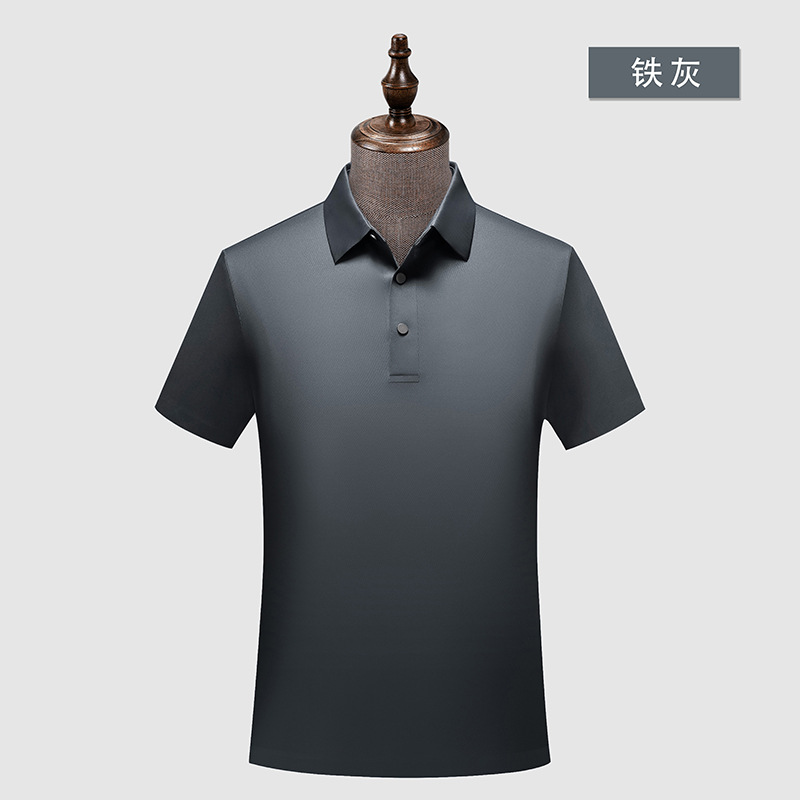 Brocado a cuadros amoníaco sin costuras 5A antibacteriano color sólido cuello de segundo nivel camisa de polo logotipo impreso personalizado ropa de trabajo de secado rápido overoles