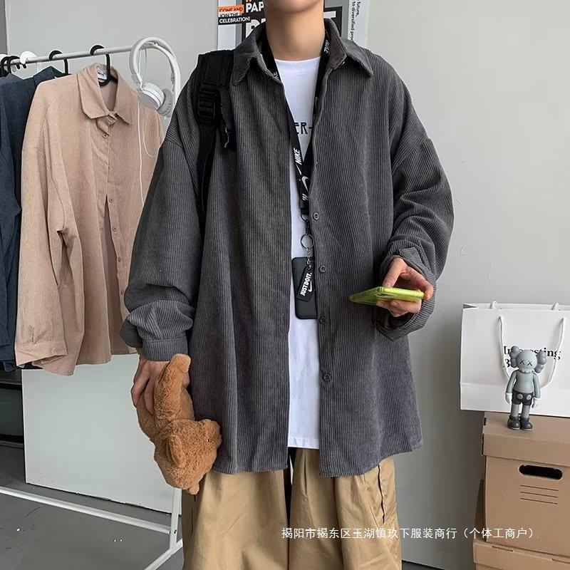 Corduroy Jacket Men's Japanese Shirt Instagram Fashion Brand Spring and Autumn Loose All-match Clothes New Long Sleeve Shirt for Men Corduroy Jacket Men's Japanese Shirt Instagram Fashion Brand Spring and Autumn Loose All-match Clothes New Long Sleeve Shirt for Men