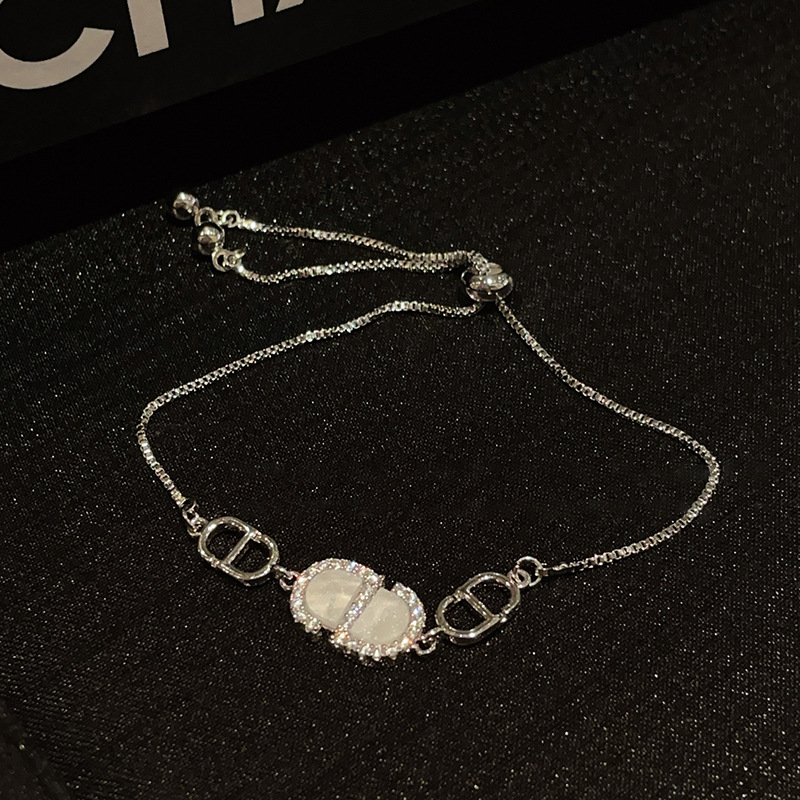 Pulsera de letras de ácido acético de circón Moda exquisita pulsera de viento frío ligero lujo temperamento de alta gama al por mayor