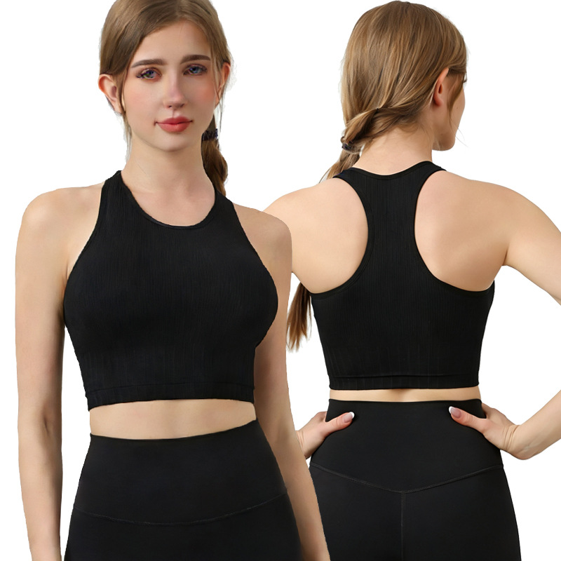 Comercio exterior ropa interior deportiva de alta resistencia chaleco en forma de I fijo taza cojín de pecho acondicionamiento físico secado rápido transpirable sudor a prueba de choques belleza image 4