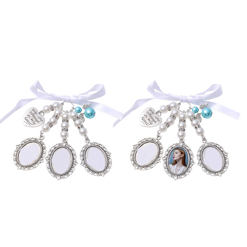 Temporada de graduación broche en blanco de transferencia de calor colgante de encaje redondo Amazon colgante de metal de sublimación en caliente