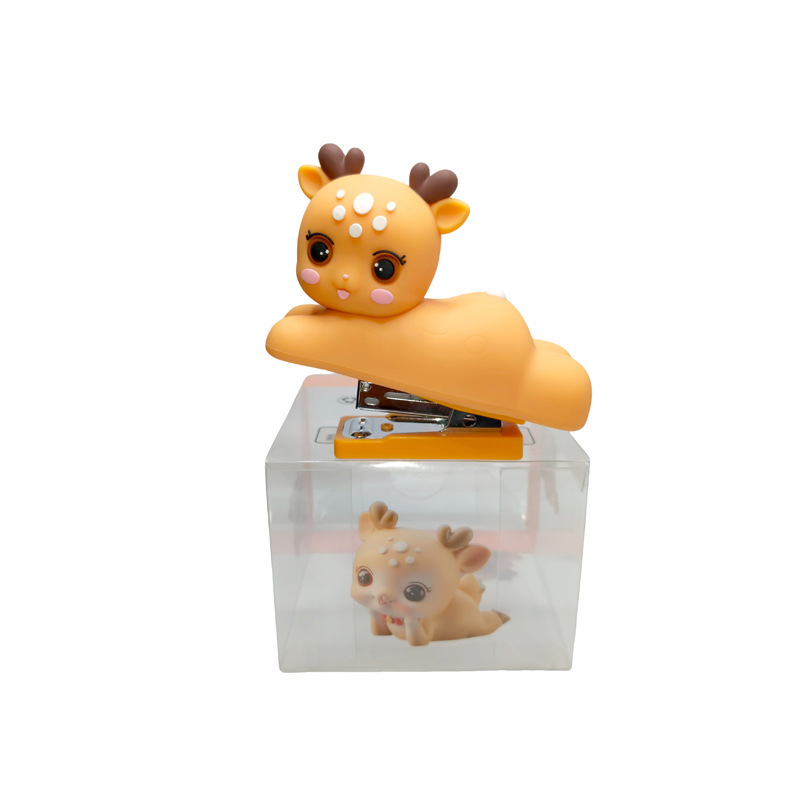 Cute Silicona Deer Mini Grapadora 24/6 Pequeña Grapadora creativa Conveniente Grapadora multifuncional para oficina