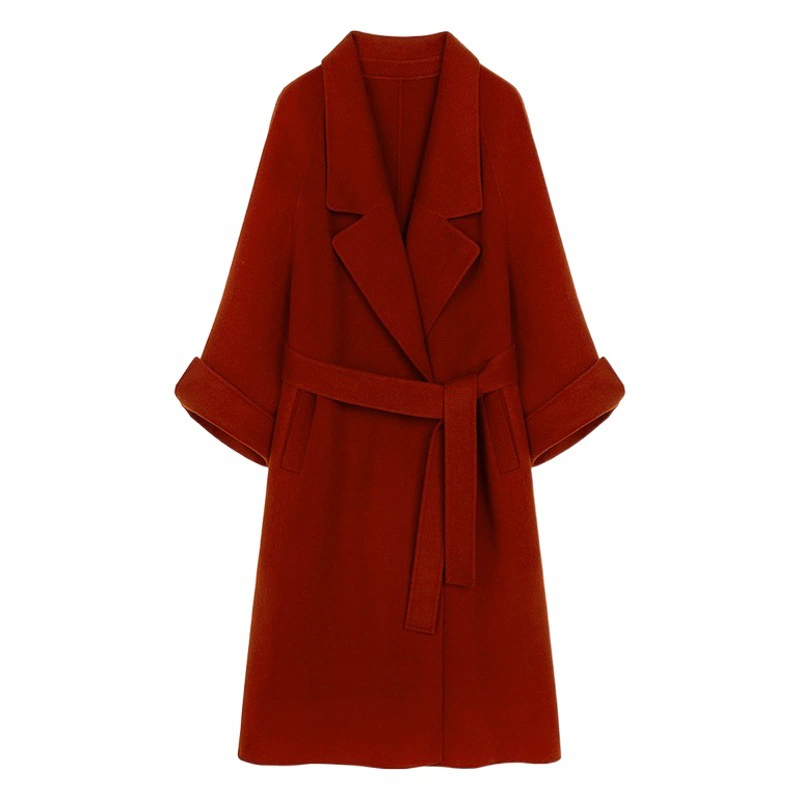 Двустороннее шерстяное пальто из Сицилии для женщин, осень-зима 2025, ретро, средней длины