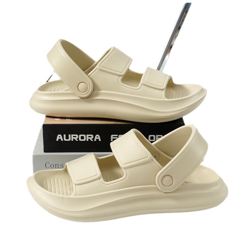 Zapatillas de suela gruesa para hombre con sentido de la mierda, tendencia y todo fósforo, se puede conducir con suela blanda, zapatillas de verano de alta elasticidad, zapatillas de playa