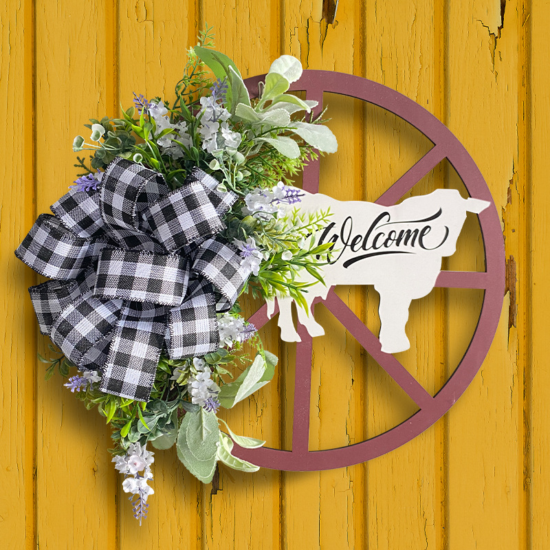 Amazon rueda de vaca Garland Hong Kong amor Bienvenido decorativo colgante patio al aire libre Bienvenido madera marca Garland