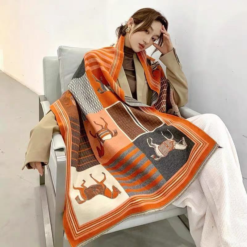 2026 New Model Air-Conditioned Room Scarf for Women, Summer Office Faux Cashmere High-End Blanket, Warm Outer Shawl