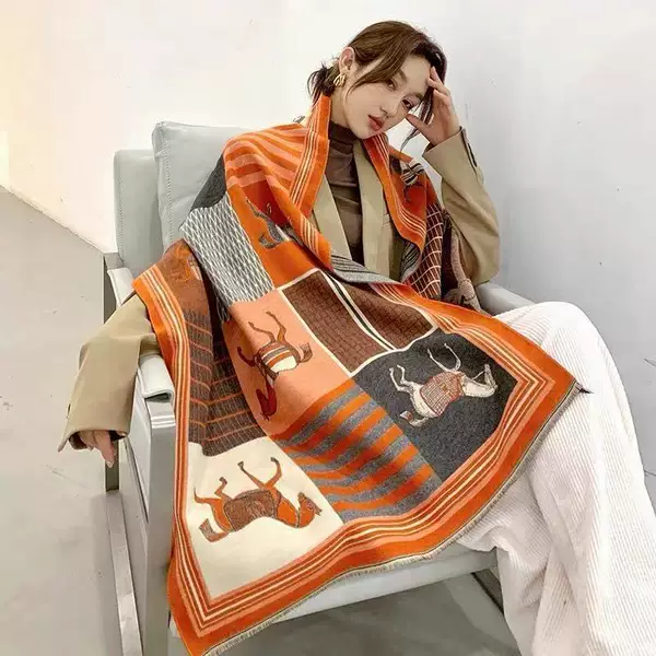 2026 New Model Air-Conditioned Room Scarf for Women, Summer Office Faux Cashmere High-End Blanket, Warm Outer Shawl