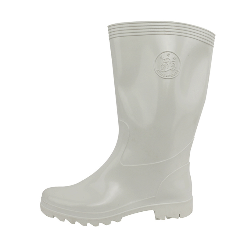 厂家直销 红叶牌 PVC模压靴 黑白食品靴 食品业用防护靴长筒现货