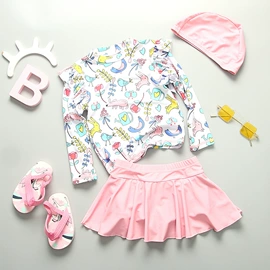 儿童泳衣;泳帽;连帽浴巾