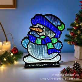 跨境led深渊隧道灯圣诞雪人 圣诞节装饰灯摆件氛围灯生产厂家批发