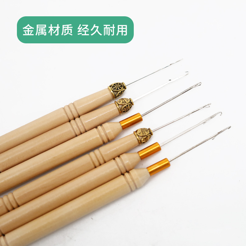 Extensión de cabello de lana de trenza sucia con lengua de ganchillo de madera accesorios de peluca de gancho de sellado lengua de gancho de cabello extensión de ganchillo de cabello