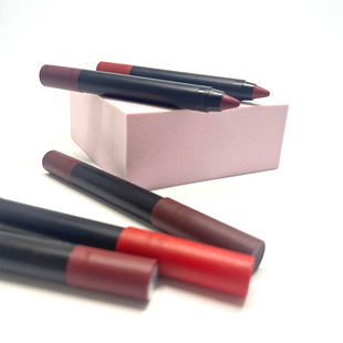 Cross-Border Exclusive Supply of Logo-Free Beauty Cosmetics Waterproof Non-Stick Cup Easy to Apply Black Tube Lip Liner