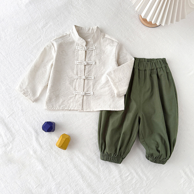 Trajes de niños Tang primavera y otoño manga larga bebé camisa china para niños chinos ropa de abrazadera para niños