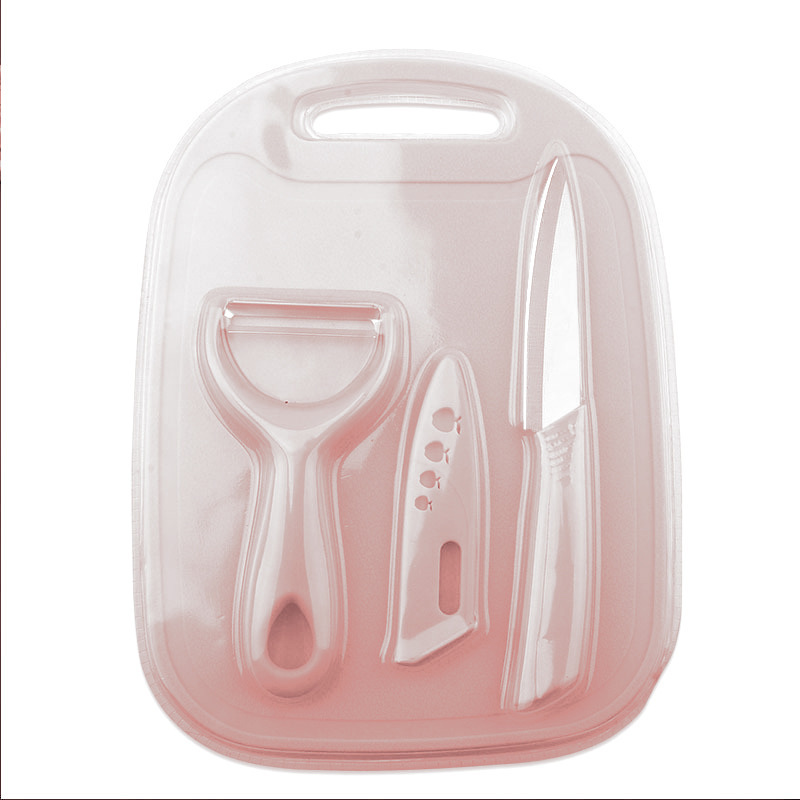 Cuchillo de frutas de acero inoxidable de tres piezas de cocina de plástico cuchillo picador de cuchillo pequeño fabricante de herramientas de regalo al por mayor