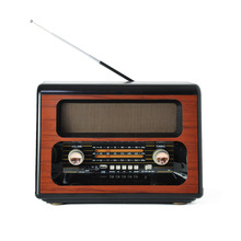 Eletree大众中性棕色小型双波段液晶屏调频MD-1910BT复古收音机