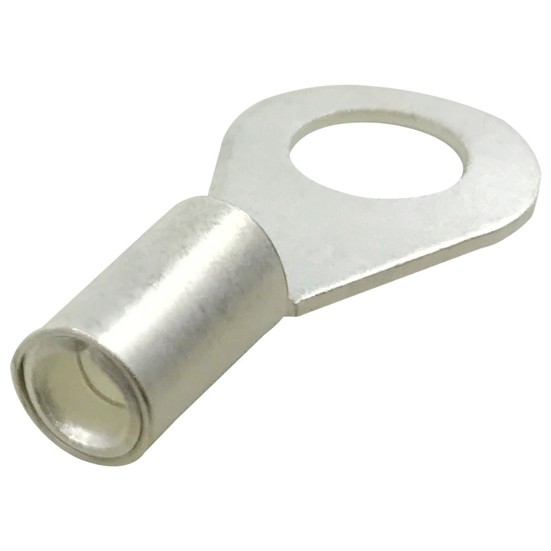 Marine round bare terminal, copper wire lug, silver-plated cold crimp connector nose with copper sleeve