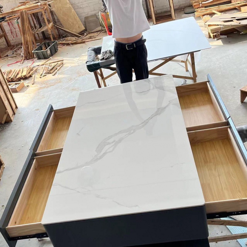 커피 테이블 130*70*43(광택 스노우 마운틴 화이트) 새 스타일