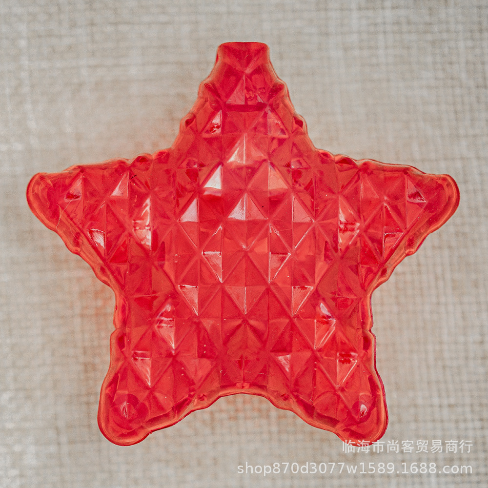 6公分裂纹五星led 挂件灯串彩色五角星星彩灯配件圣诞节日灯造型