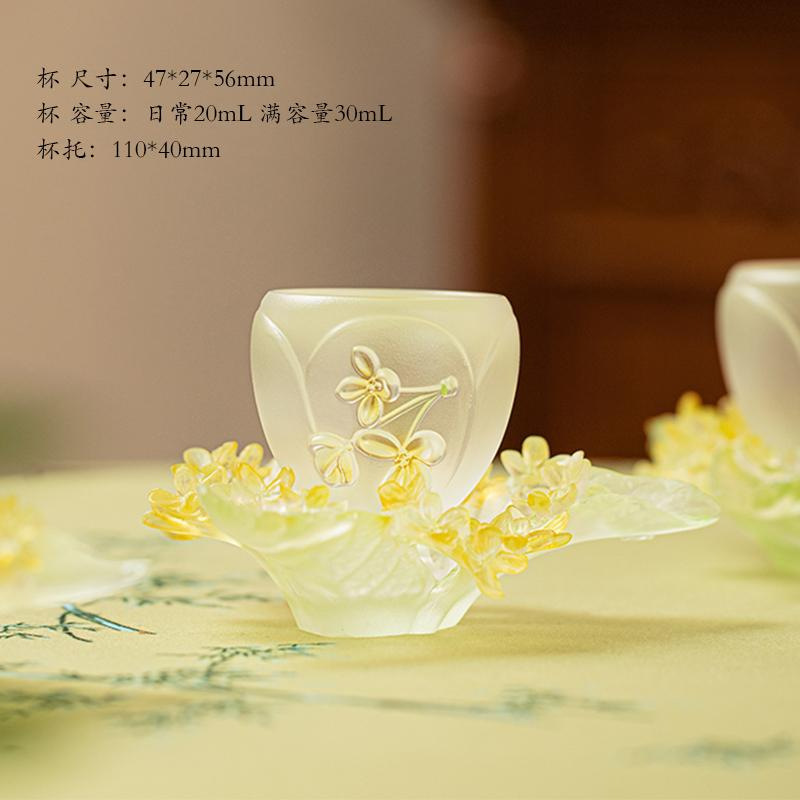 Dongmei 十二花神コースターギフトボックス古代ガラスティーセットティーカップ絶妙なデスクトップ装飾品ティールームギフト|undefined