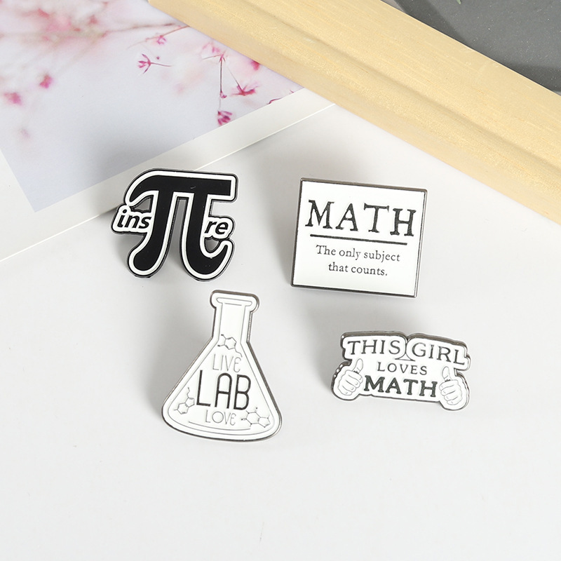 Europe and the United States new mathematical series alloy brooch creative exquisite experimental beaker π shape paint badge wholesale Europe and the United States new mathematical series alloy brooch creative exquisite experimental beaker π shape paint badge wholesale