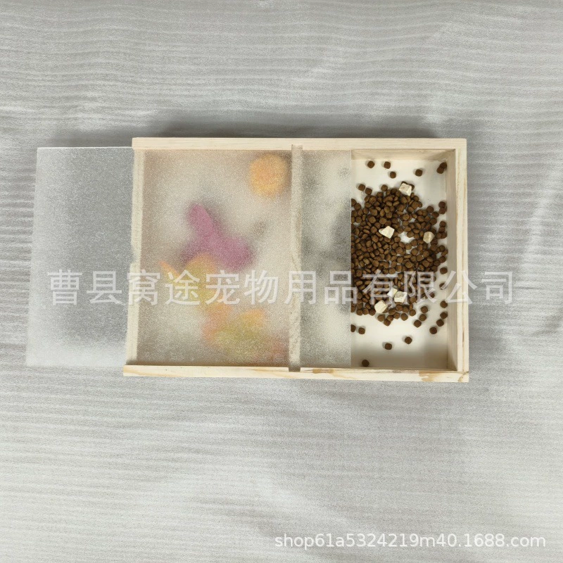 Коробка для домашних животных из цельного дерева Корм для кошек Закуски для кошек Формат Корм для кошек Корм для хранения Простой Корм для собак Деревянная коробка для хранения